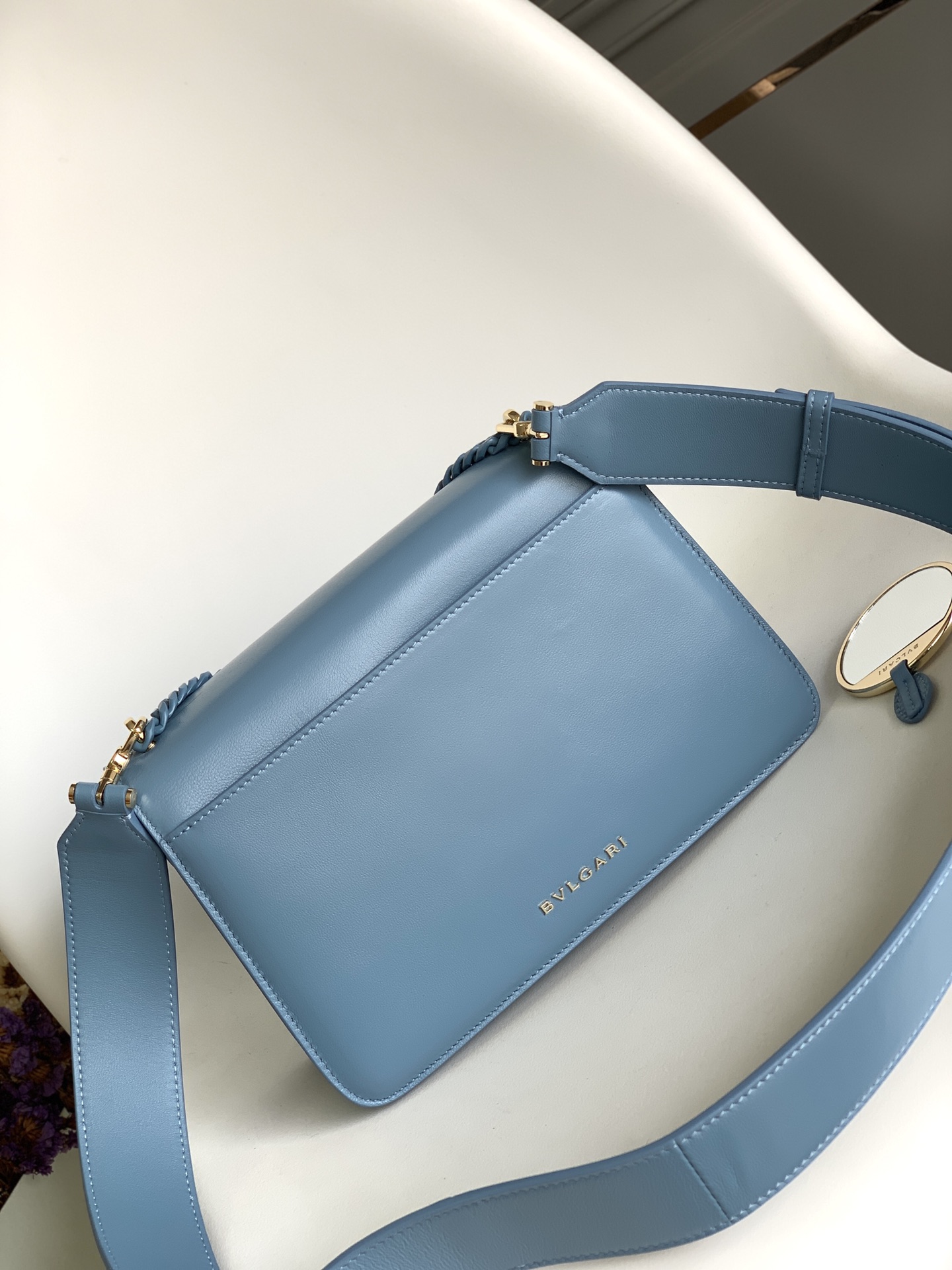 Bvlgari Serpenti Forever Medium Crossbody Bag Light Blue